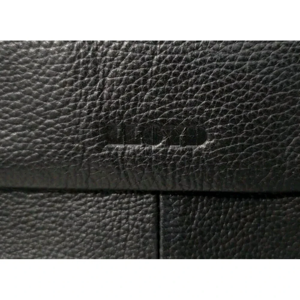 Lloyd Messenger Bag Black Pebbled Leather Turn Locks Briefcase